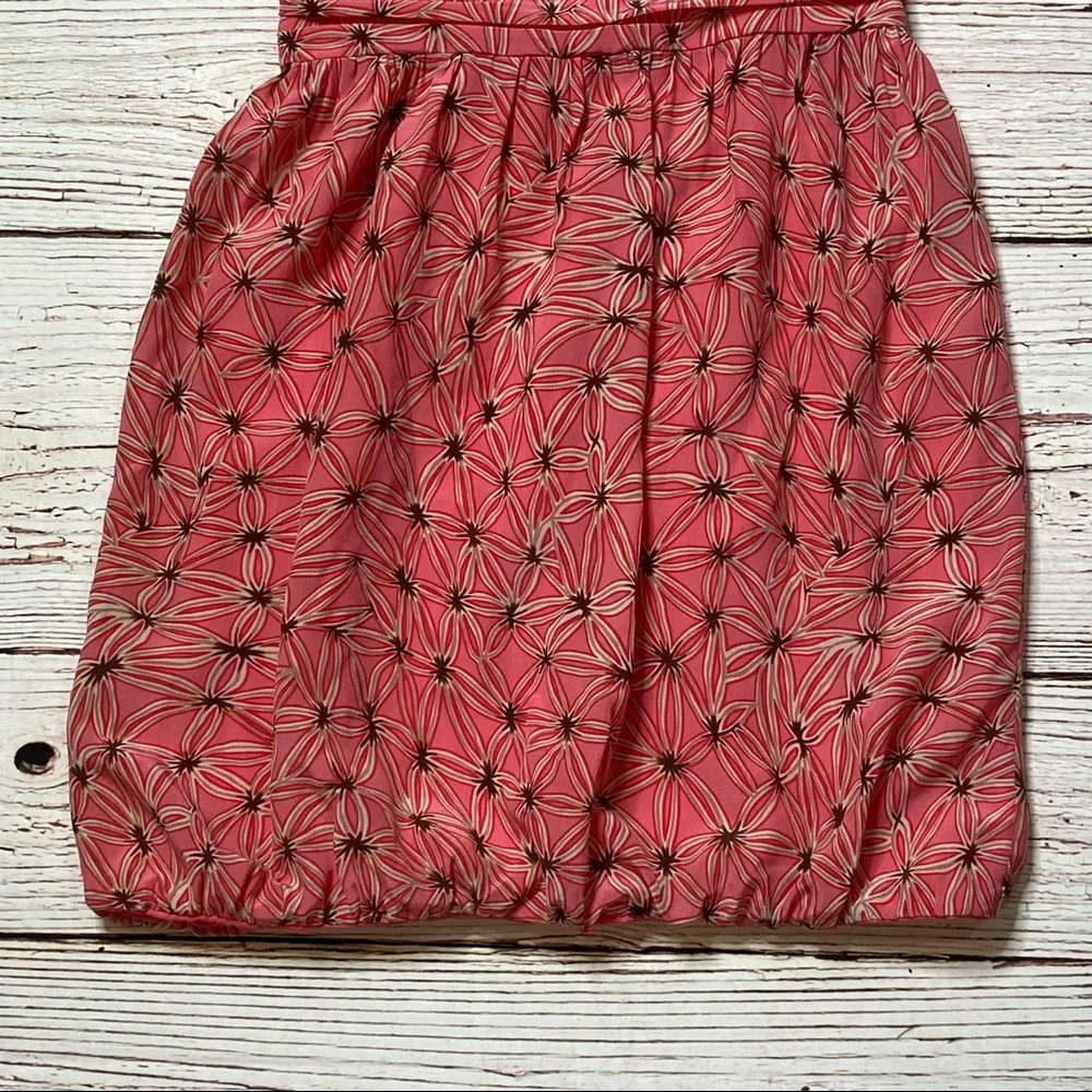 MILLY of New York Strapless Coral Print Bubble Hem Dress Sz 6 - Picture 12 of 14